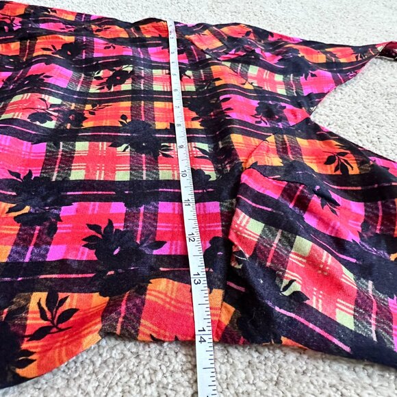 Free People Jerra Slip Dress – Pink Plaid & Floral Mini – Size XS - Picture 8 of 9